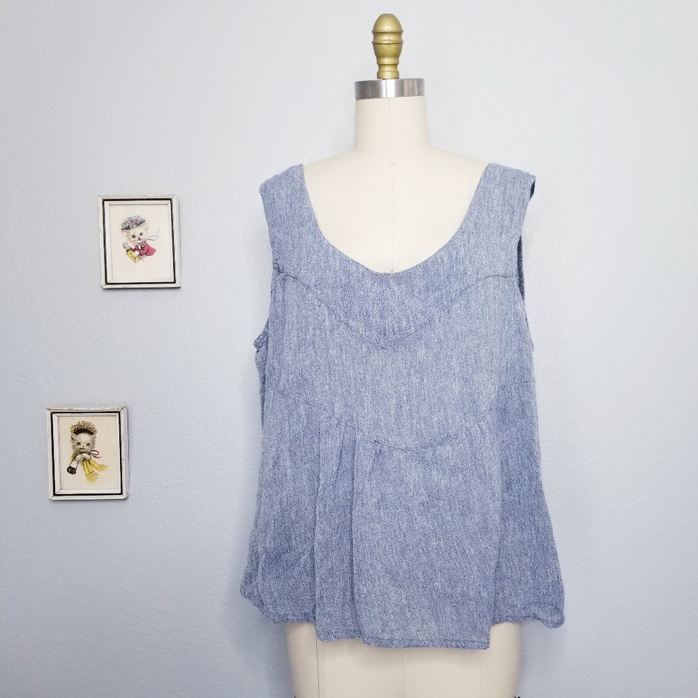 Cannisse lagenlook linen blend tank top